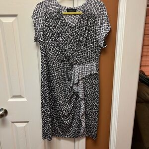 Elegant Black and White Midi Dress